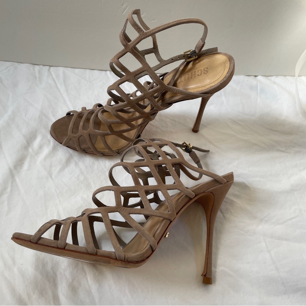 Schutz Juliana Caged Strappy Heels EUC